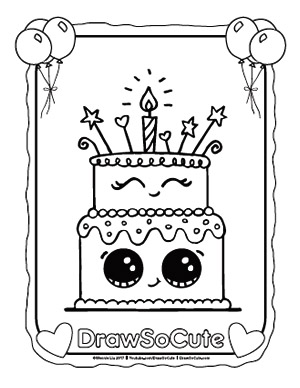 Birthday Cake Coloring Page Draw So Cute 10,629 likes · 43 talking about this. draw so cute