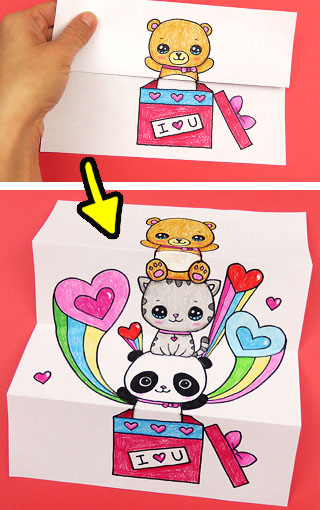 Folding Surprise Card – Draw So Cute