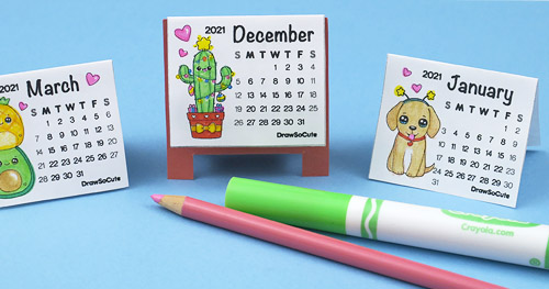 2021-mini-calendar-draw-so-cute